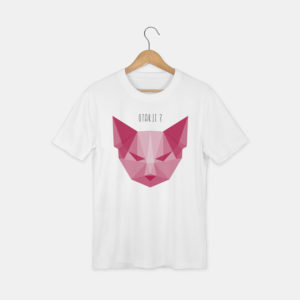 t-shirt avec le visuel chat de la collection origami